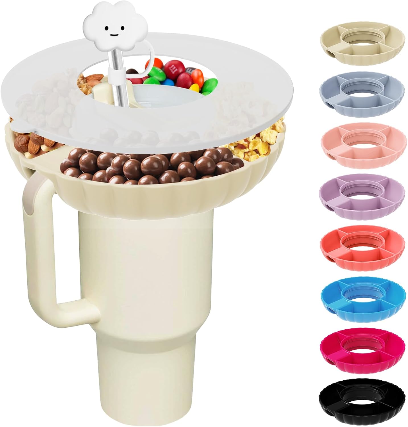 Ciotola Porta Snack Per Stanley Cup | Accessorio In Silicone Con 4 Scomparti