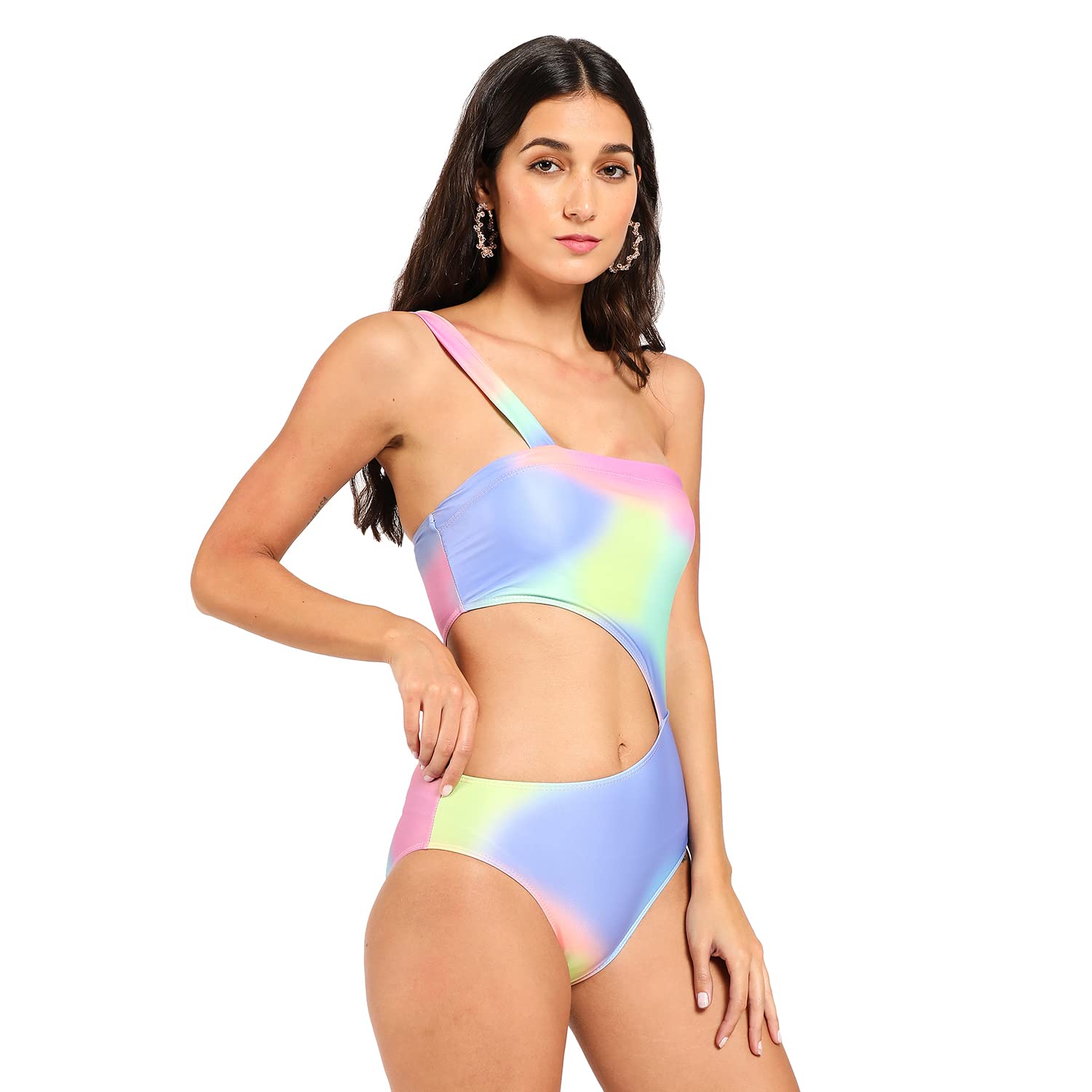 Haute Sauce Polyester Solid Multicolour Cut Out Swimsuit for Women, Beachwear, Women's Clothing, Western, Swimwear, Swimming Costume for Ladies, Bikini, Beach Dress, Stylish 1