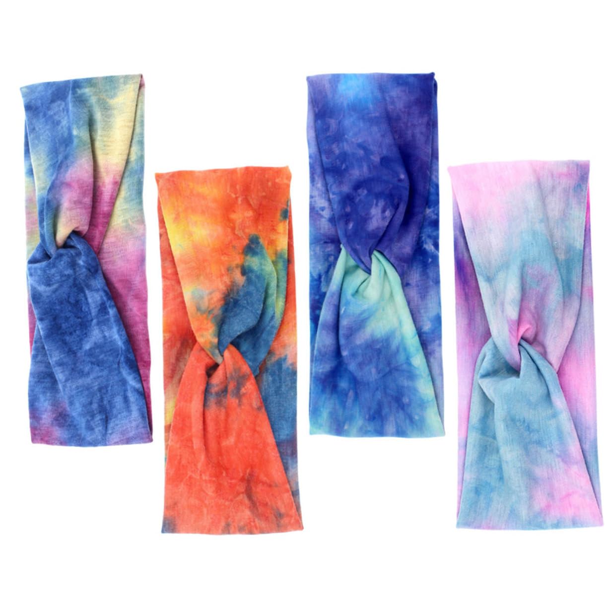 Didiseaon 8 Pièces Bandeau de Sport Bandana Turban Accessoires Yoga Bandeau tie-Dye Hijab pour Femme athlétique Cravate Couvre-Chef écharpe Manquer Polyester