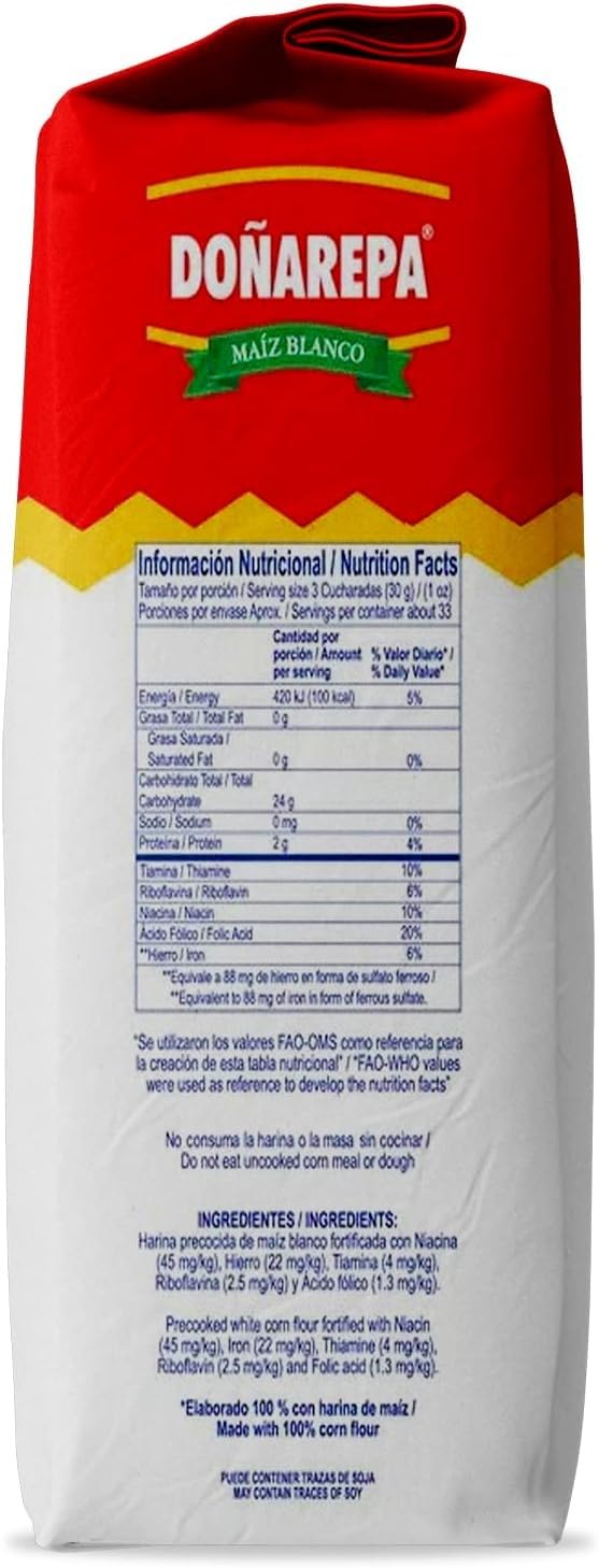 Harina de Maíz Blanca Extrafina 1 kg Doña Arepa