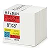 MEEDEN Stretched Canvas, 8 × 8 Inch, Pack of 11, Blank White Canvases for Painting, 100% Cotton, 8 oz Gesso-Primed, Pre-Stretched Canvas for Acrylic Oil Pouring & Airbrushing Painting
