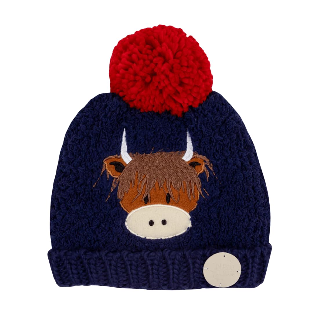 Blade & Rose Unisex White | Hamish Highland Cow Winter Hat | Clothing For Babies & Toddlers | For Ages 2-6 Years