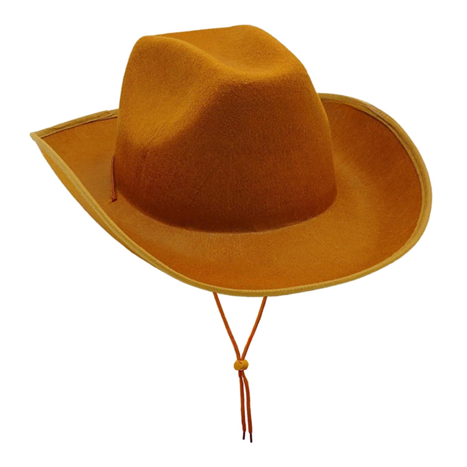 HEAVENGLOW Cowboy Hat Warped Cowgirl Hats for Stage Performance Unisex Adults Men Women Brown|Clothing, Shoes & Accessories|Womens Accessories|Hats|Package Includes:1pcs Cowboy Hat-image-6