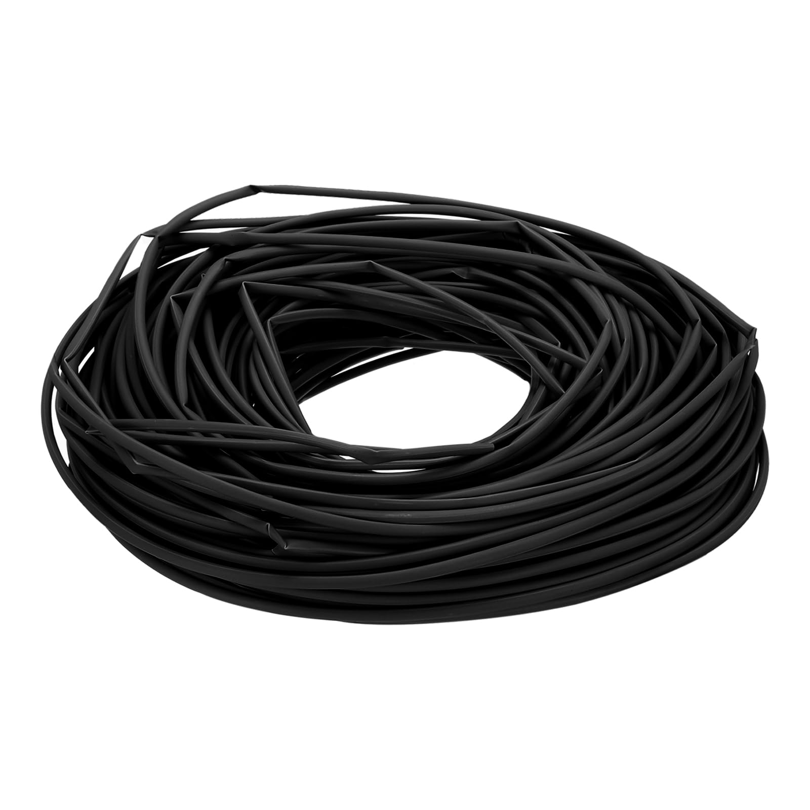 Guaina termorestringente, diametro interno 1/24", lunghezza 75,9 m, rapporto 2:1, poliolefina, guaina termorestringente per isolamento dei cavi elettrici, gestione dei cavi, nero