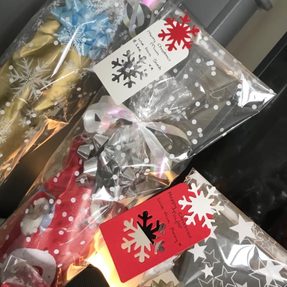 JijAcraft Christmas Foil Gift Bags: 20Pcs Christmas Foil Drawstring Bags, 8 Patterns Xmas Gift Wrapping Bag, 4 Sizes Large Medium Small Xmas Bag For Present Wrapping, Party Favours, Decoration - View #8