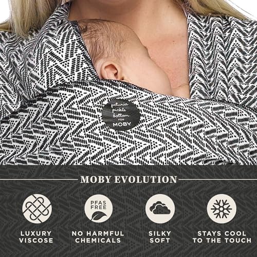 Image of Moby Baby Wrap Carrier Evolution by Petunia Pickle Bottom for Newborns to Toddlers (8-33lbs), Infant Sling Carrier, Hands Free Design, Adjustable for All Body Types (Starry Nights of Salvador)
