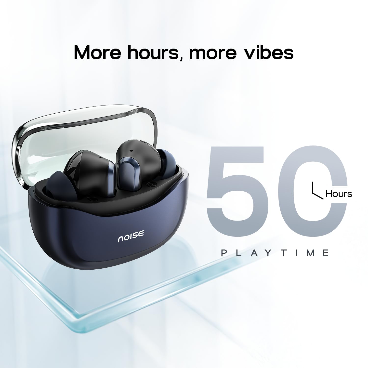 Noise Buds VS601 Wireless Earbuds, Bluetooth Earbuds with 50H Playtime, Quad Mic ENC for Clear Calls, 10mm Drivers, Dual Device Pairing, Transparent Case Design, Deep Bass, BT v5.3 (Cobalt Blue) — Amazon image 3