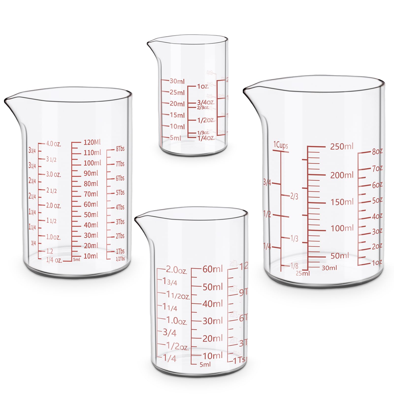 Aeseusia Borosilicate Glass Measuring Cup Set