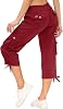 MoFiz Womens Cargo Capris Hiking Pants Lightweight Quick Dry Outdoor Athletic Travel Casual Loose Comfy Cute Pockets