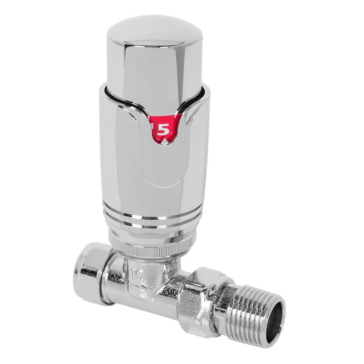 Warmehaus Chrome 15Mm Straight Thermostatic Radiator Valve