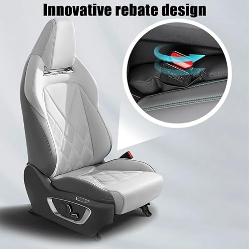 Miniatura 3 de LKAHG Llenador de espacio para asiento de automóvil, paquete de 2 protectores de caídas de cuero de microfibra para asiento de asiento, organizador