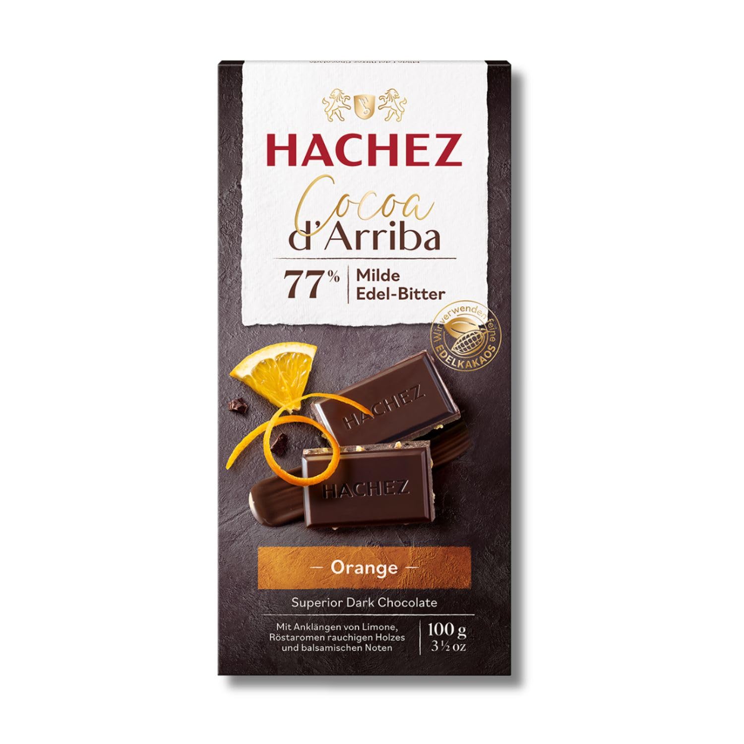 Hachez Cocoa Tafel - Cocoa d'Arriba Tafel Orange (1 x 100 g)