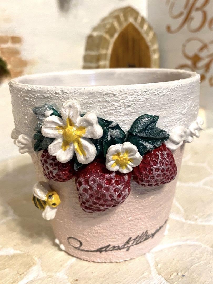 Amazon.co.jp: いちご & ハチ リメ鉢 リメ缶 リメイク鉢 : DIY・工具