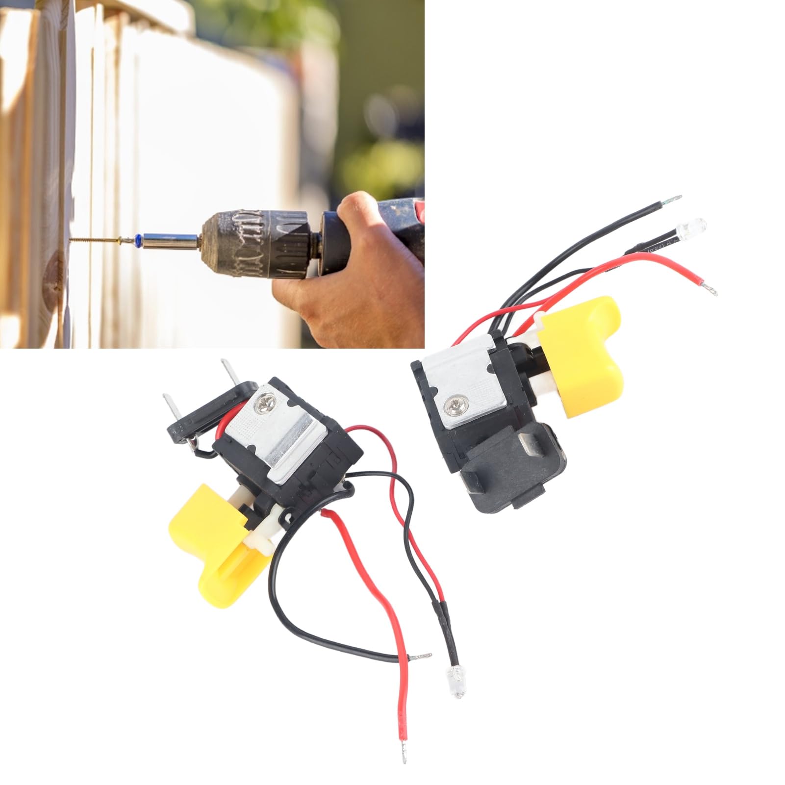 Natudeco 2 Pcs Electric Drill Switch Speed Adjustment Power Tool Trigger Switch Drill Speed Control Trigger Switch for Electric Hammer Electric Hand Drills