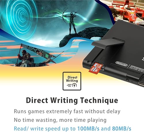 Miniatura 4 de TCELL Tarjeta Micro SD para juegos de 128 GB, tarjeta SD Nintendo Switch, microSDXC A2 USH-I U3 V30 Leer 100MBs Escribir 80MBs con adaptador,