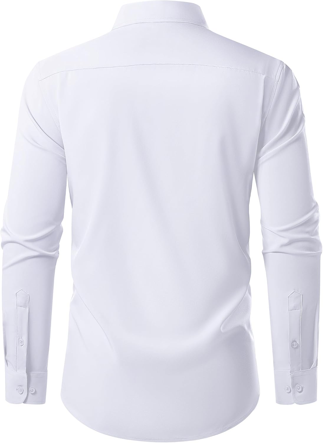 Men's Dress Shirts Long Sleeve Stretch Regular Fit Casual Formal Wedding Wrinkle Free Button Down Shirt with Pocket - Image 4