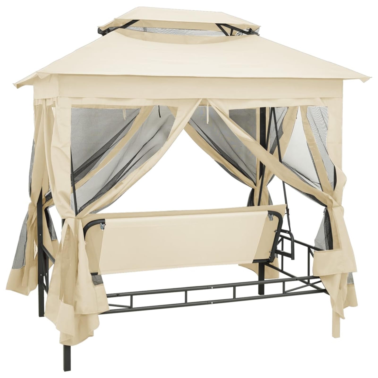Banco Columpio cenador Blanco Crema, Columpio Jardin Exterior, Balancin Jardin Exterior, Muebles Jardin Exterior, Balancin Balcon - 43239