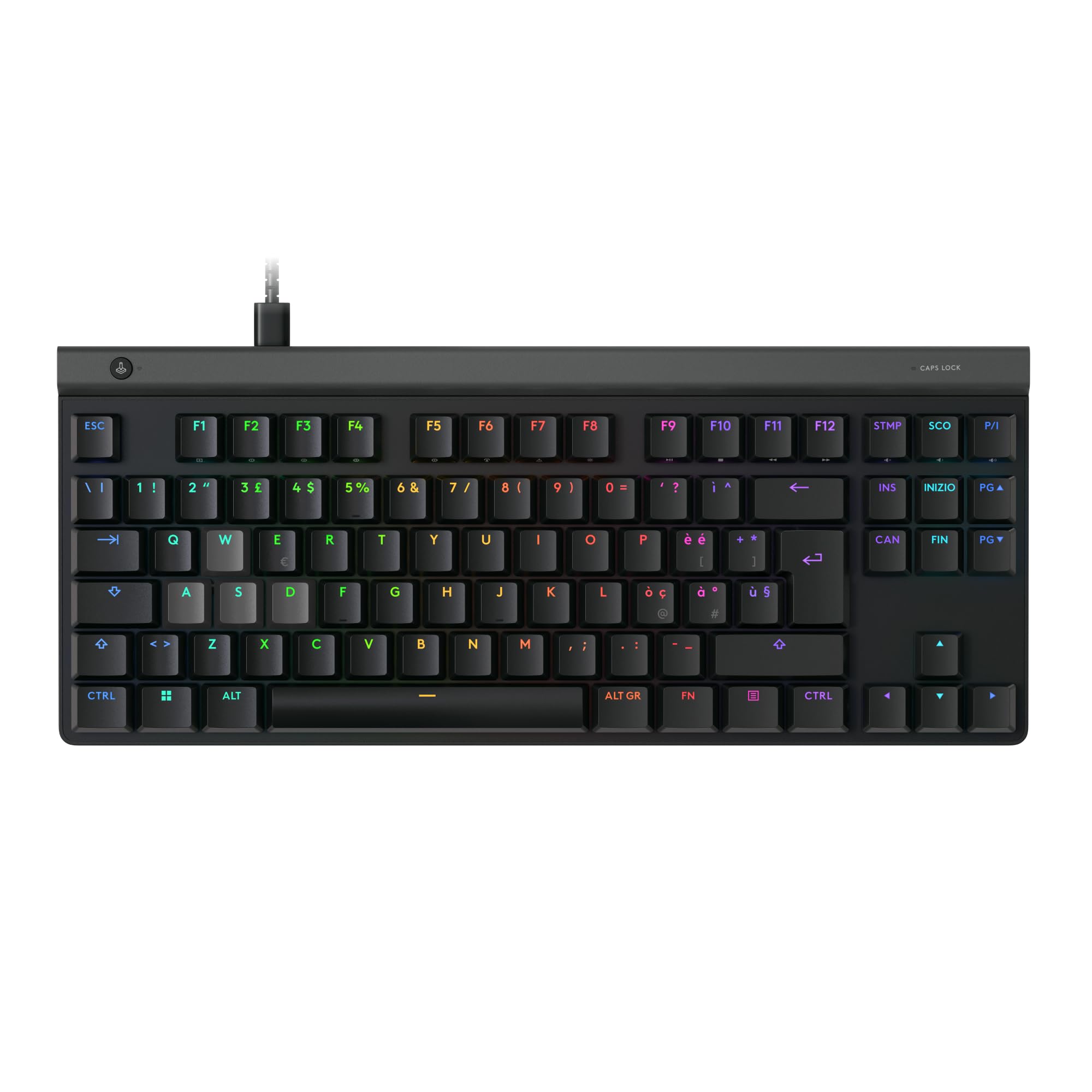 Logitech G G515 RAPID TKL, Tastiera gaming cablata a profilo ribassato, per PC completamente personalizzabile interruttori analogici a profilo ribassato, trigger rapido, USB-A, US INT'L QWERTY - Nero