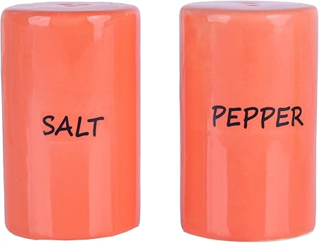Orange Salt & Pepper Shakers Ceramic