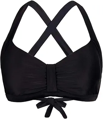 Balasami Women's Retro Printed Adjustable Thick Straps Cross Back Bikini Tops