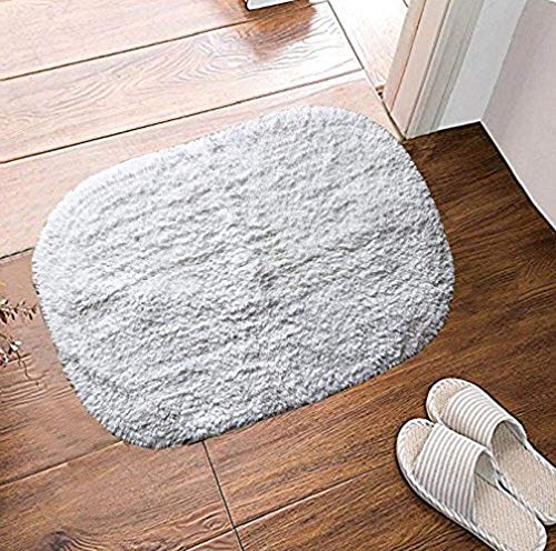 Image of THE HOME TALK Cotton Bathmats | Water Absorbent Runners | Regular Striped Rugs | Floor Mats for Kitchen, Bathroom | Ultra Soft Mats | Non-Slip | Pack of 1 | 40 x 60cm | White