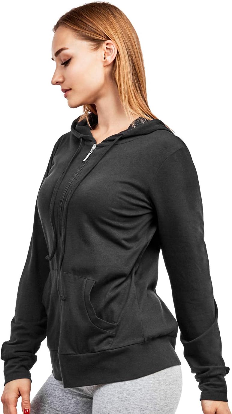 Women's Zip Up Cotton Light Hoodie Jacket - Image 2