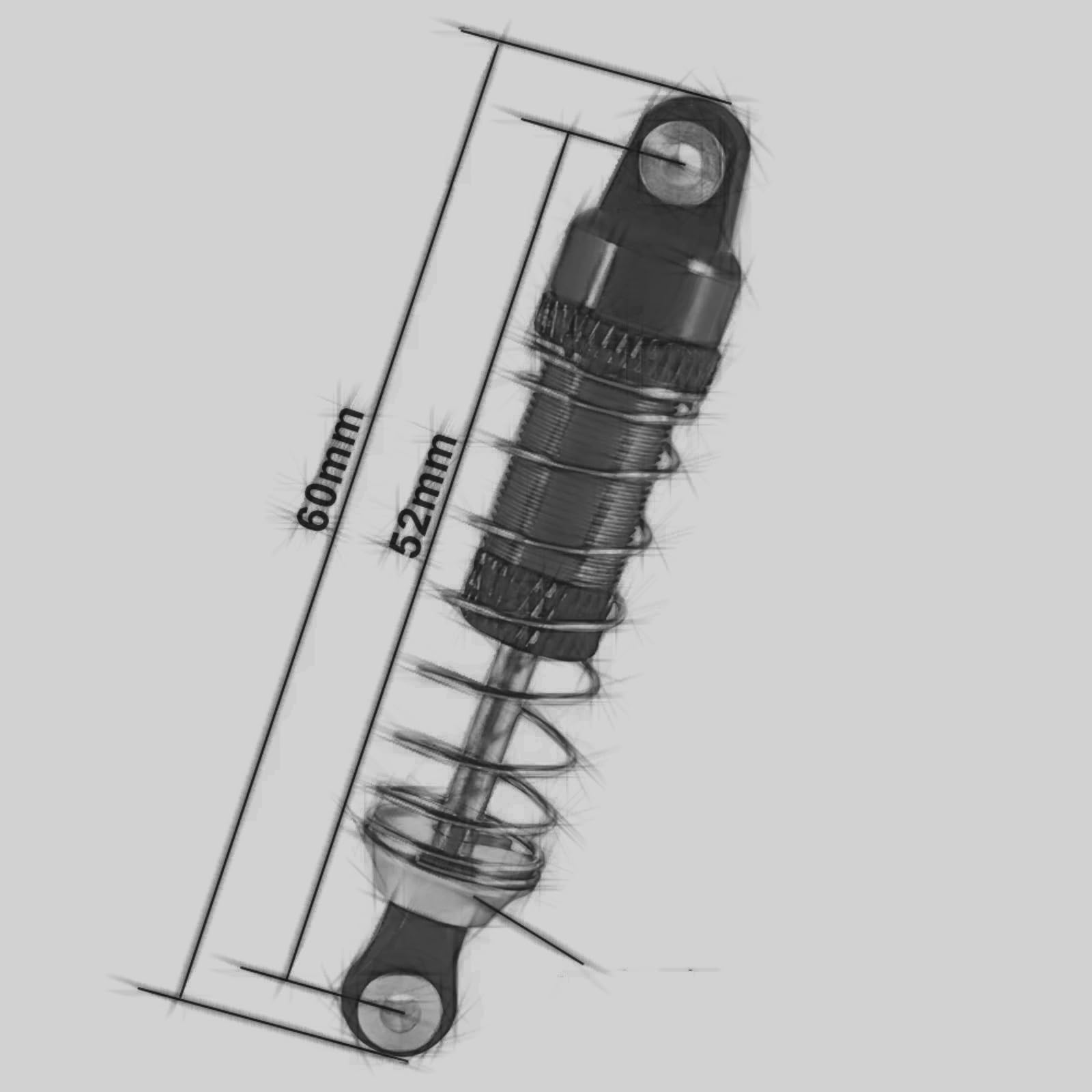 Rc amortyzator do TRX4M 1/18 9IMOD 52mm gwintowany amortyzator olejowy do przedniej tylnej sprężyny akcesoria do naprawy części zamiennych(Red Pare Springs)