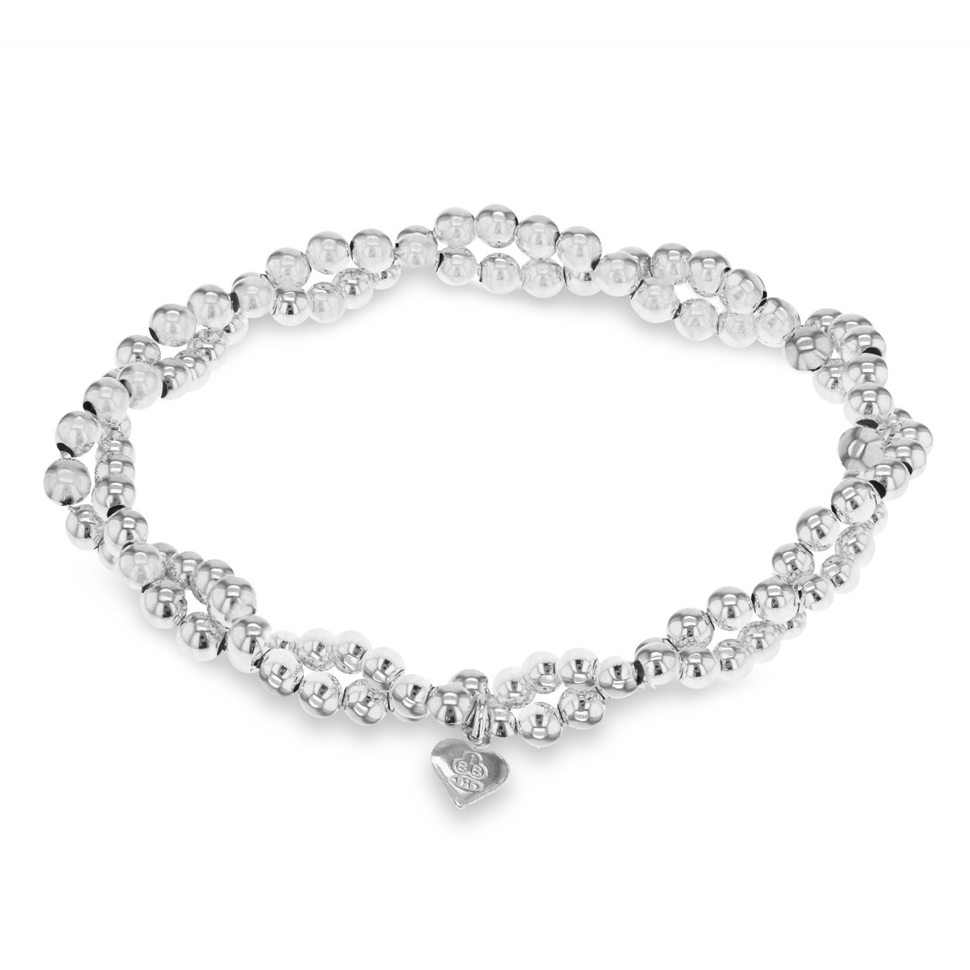 Tuscany SilverSterling Silver Stretch 4mm Twist Ball Bracelet of 19cm/7.5"