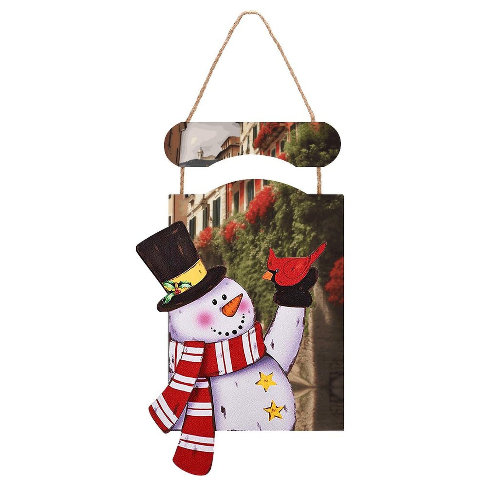 Beautiful Italy Snowman Sign Wooden Hanging Door Sign Christmas Door Decor Christmas Snowman Wooden Hanging Sign Wall Art for Indoor Outdoor Porch Wall