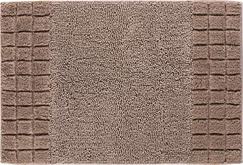 Grund Badmat, Ultrazacht en absorberend, katoen, Antislip, 5 jaar garantie, CHESS, Badmat 60x90 cm, Taupe