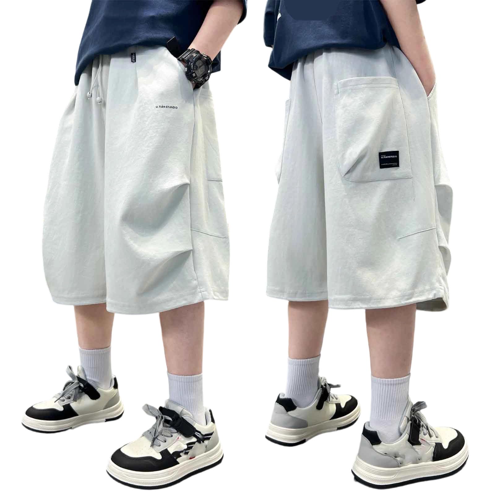 Pantalones Cortos Niño Baggy Elastico Cintura Verano Holgados Pantalon Jogger Shorts Niño Deportiva Casual Adolescente Chico Sweatpants