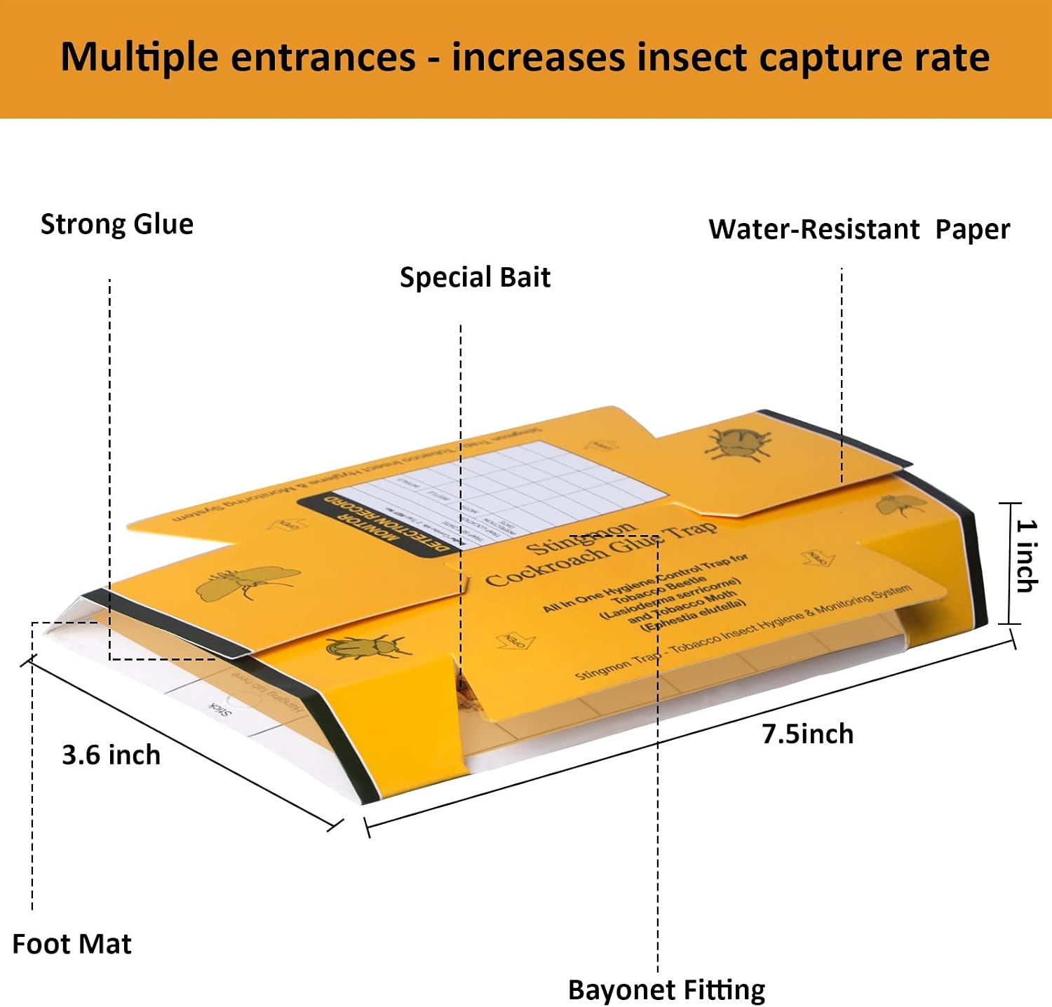24 Pack Roach Traps Roach Killer Indoor Infestation, Cockroach Killer Indoor Home Bug Glue Trap Sticky Traps for Insects