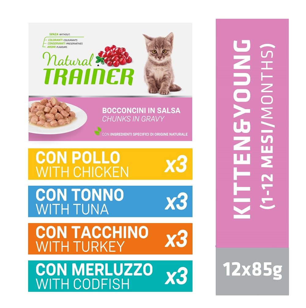 Natural Trainer Cibo Umido per Gattino Multipack Kitten 12 x 85