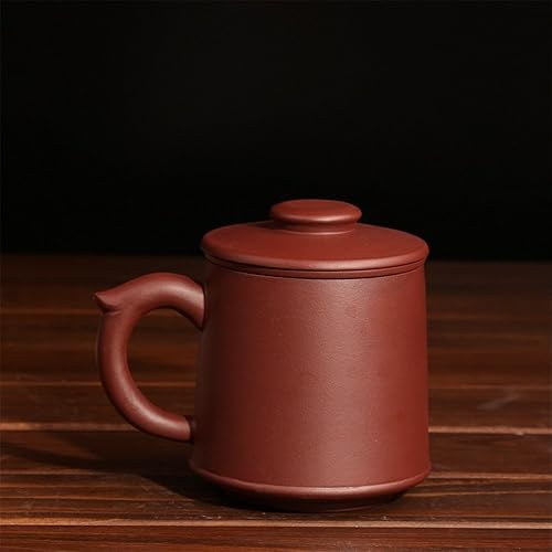 Miniatura 2 de Yixing Zi Sha - Taza de té con colador de té, tapa y palabras chinas para una tetera de cerámica hecha a mano, taza de té de arcilla morada, 21 onzas
