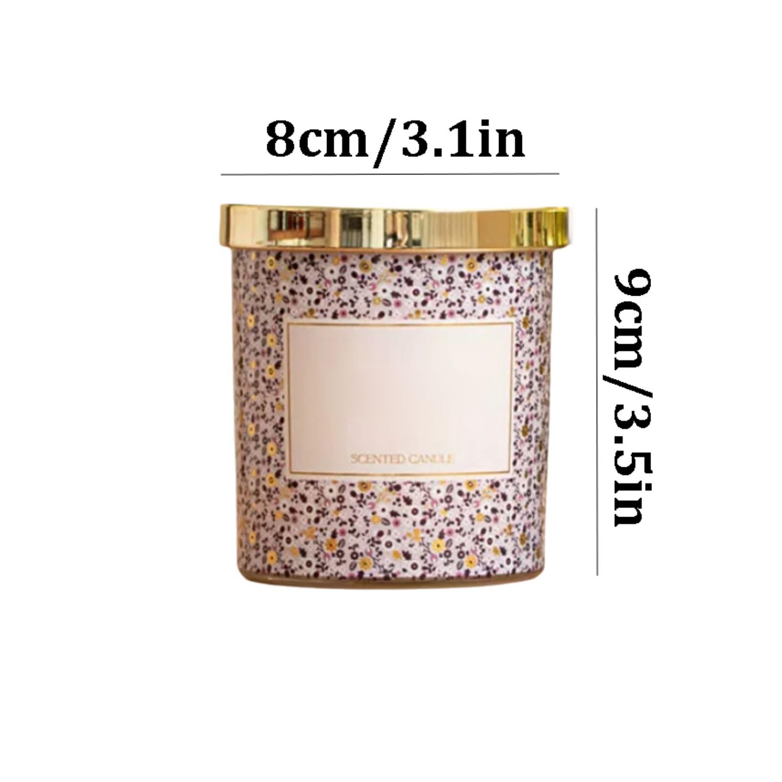 Exquisito Velas de vidrio con tapa hechas con cera de soja y aceites esenciales, vela perfumada reutilizable for vacaciones en casa, relajación y Spa meloso(Woody Floral)