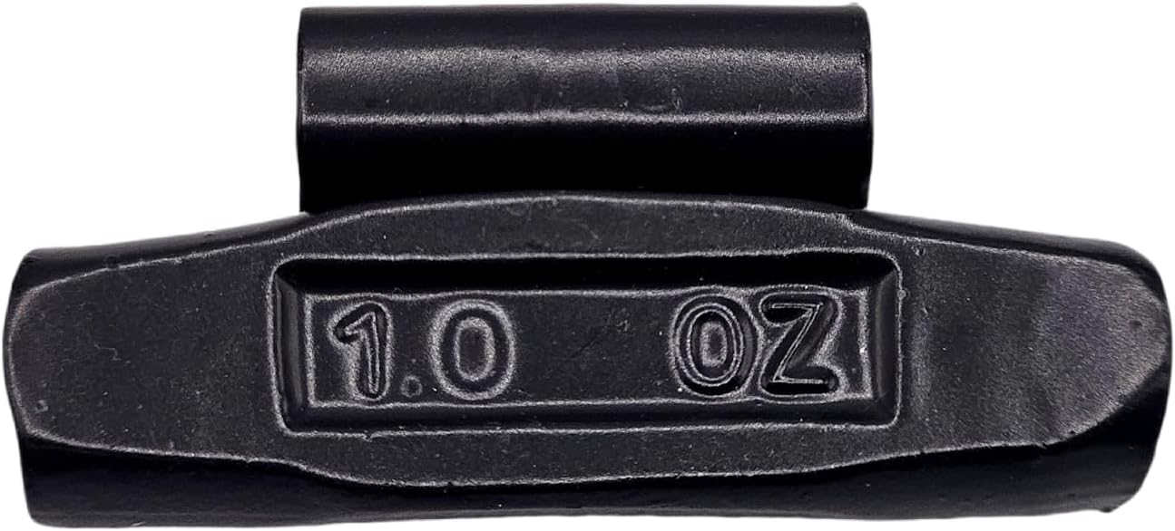 C-HORSE 100Pcs Black Coated Clip-On Wheel Weights MC Series Assortment for Hammer Type Rim Balancers, 0.25oz, 0.50oz, 0.75oz, 1.0oz, 25pcs for Each Size Fit for Steel Wheel (MC Style, 0.25-1)
