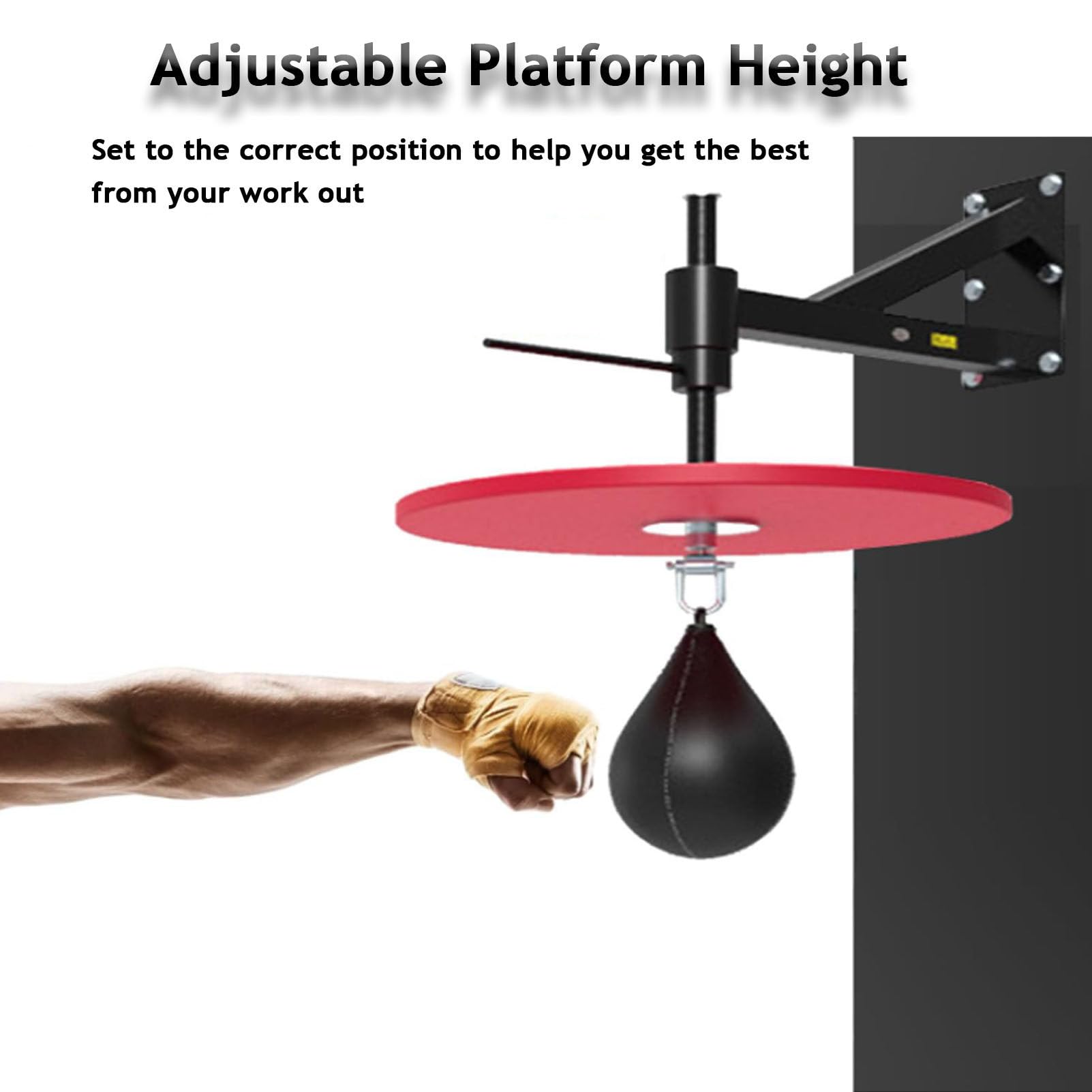 Set da Boxe con Piattaforma Speedball, Supporto Regolabile a Parete per Bambini e Adulti, Attrezzatura Sintetica per Allenamento in casa.