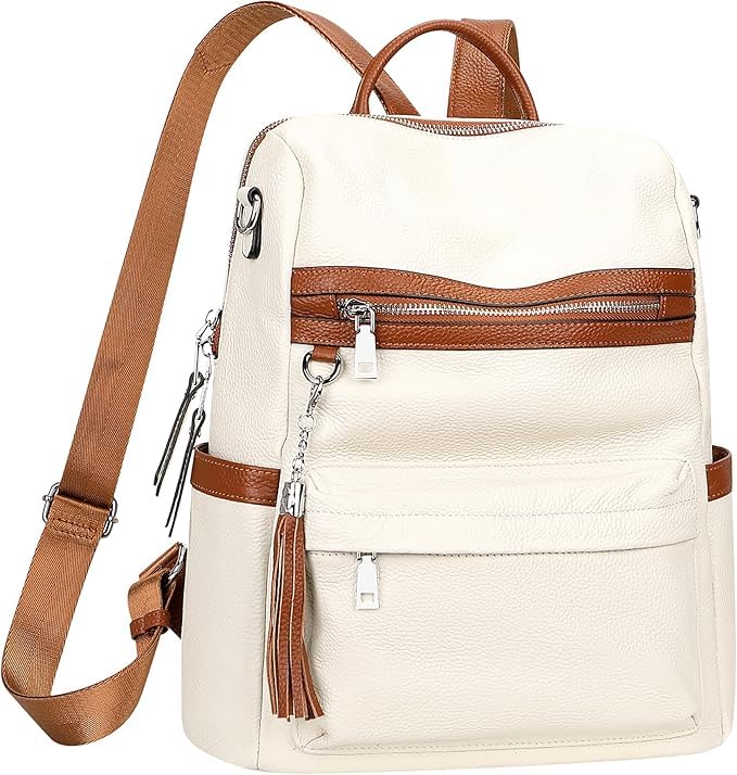 Image of Leather Backpack for Women | Large Capacity | College and Office use | PU Leather | shoulder bag for Ladies,