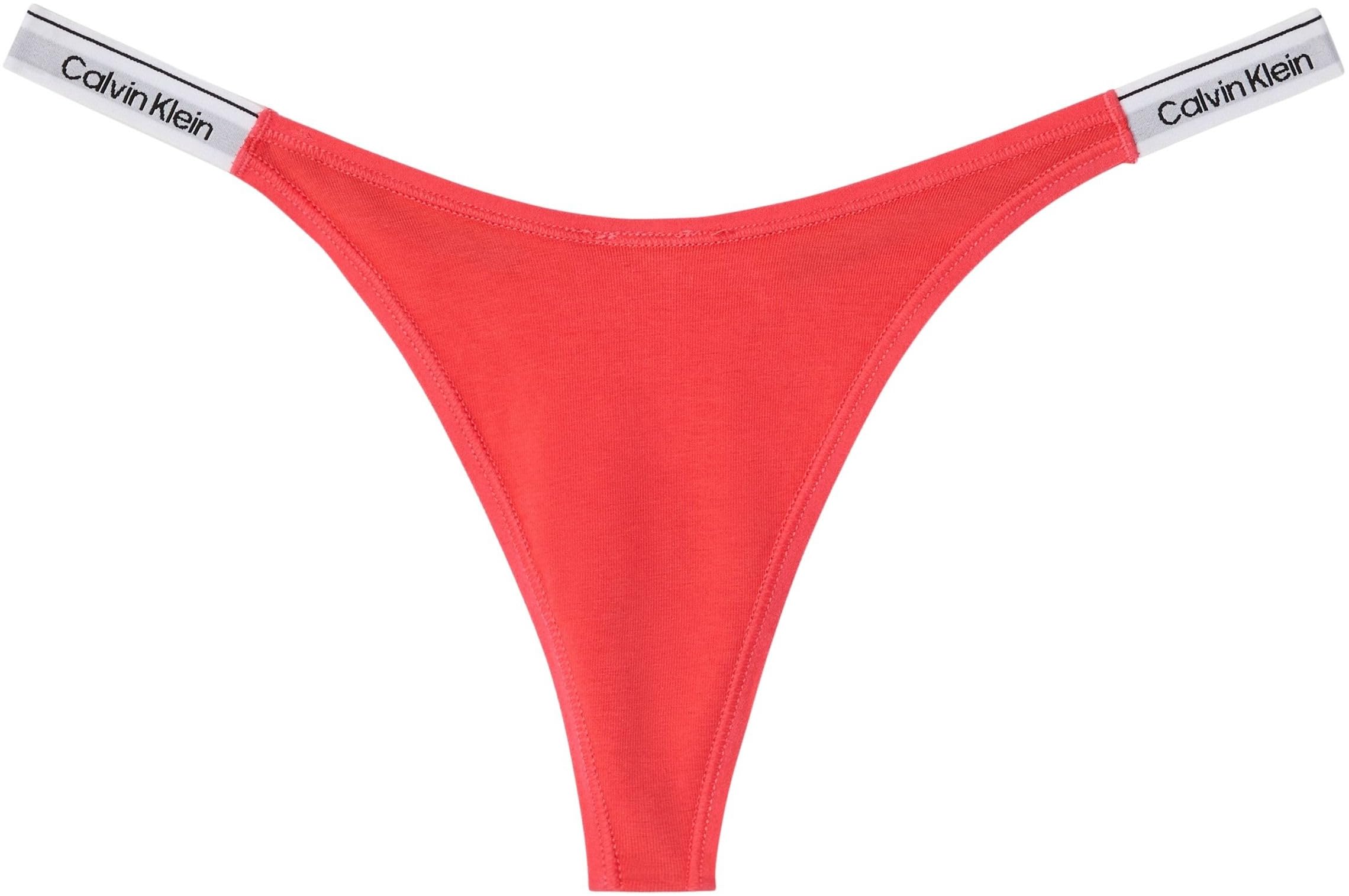Calvin Klein Women DIPPED STRING THONG PINK (Punch Pink) XL