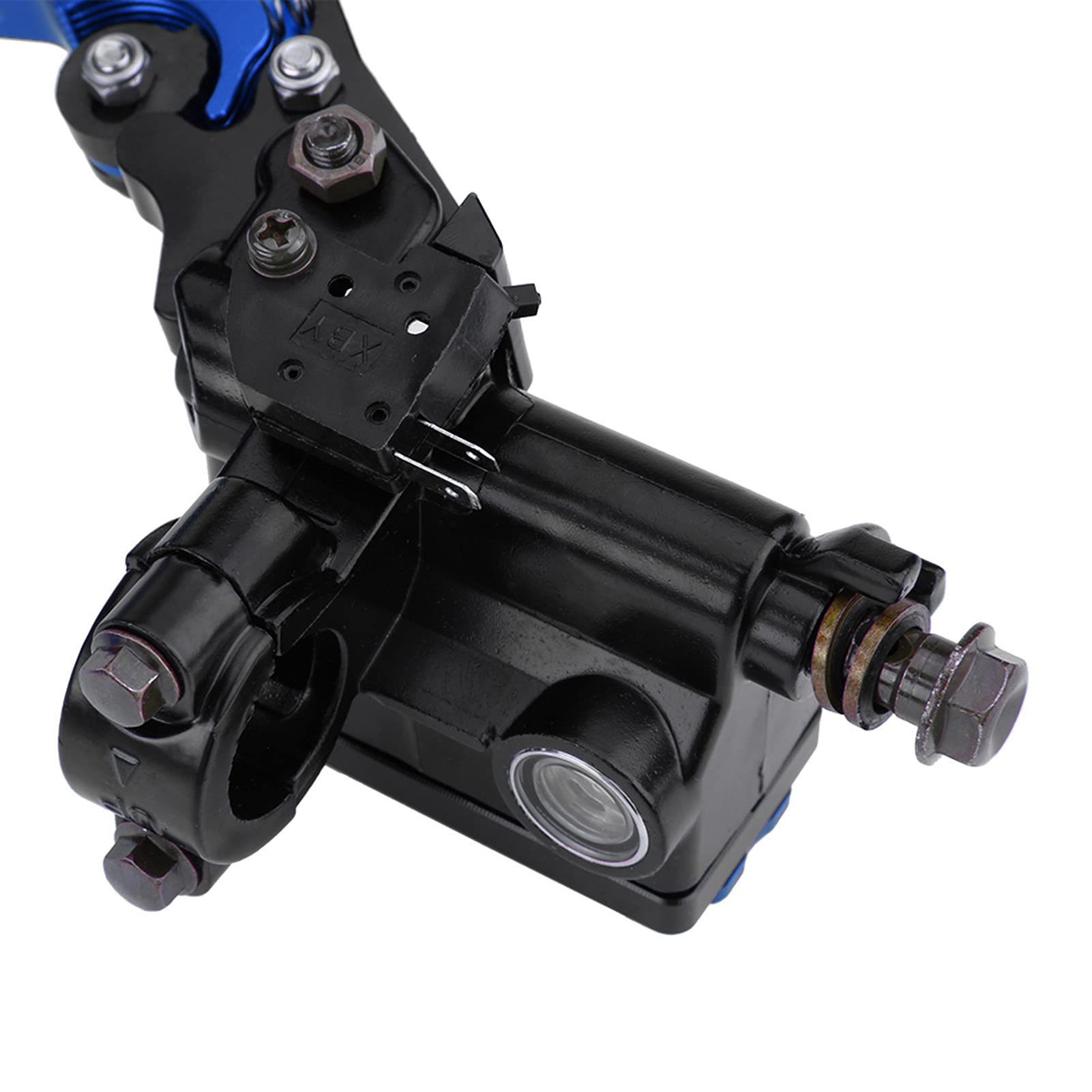 Qiilu Manetas Regulables Moto, 1 par 7/8 "(22 mm) Palancas de depósito del cilindro maestro del embrague del freno de la motocicleta universal(Azul)