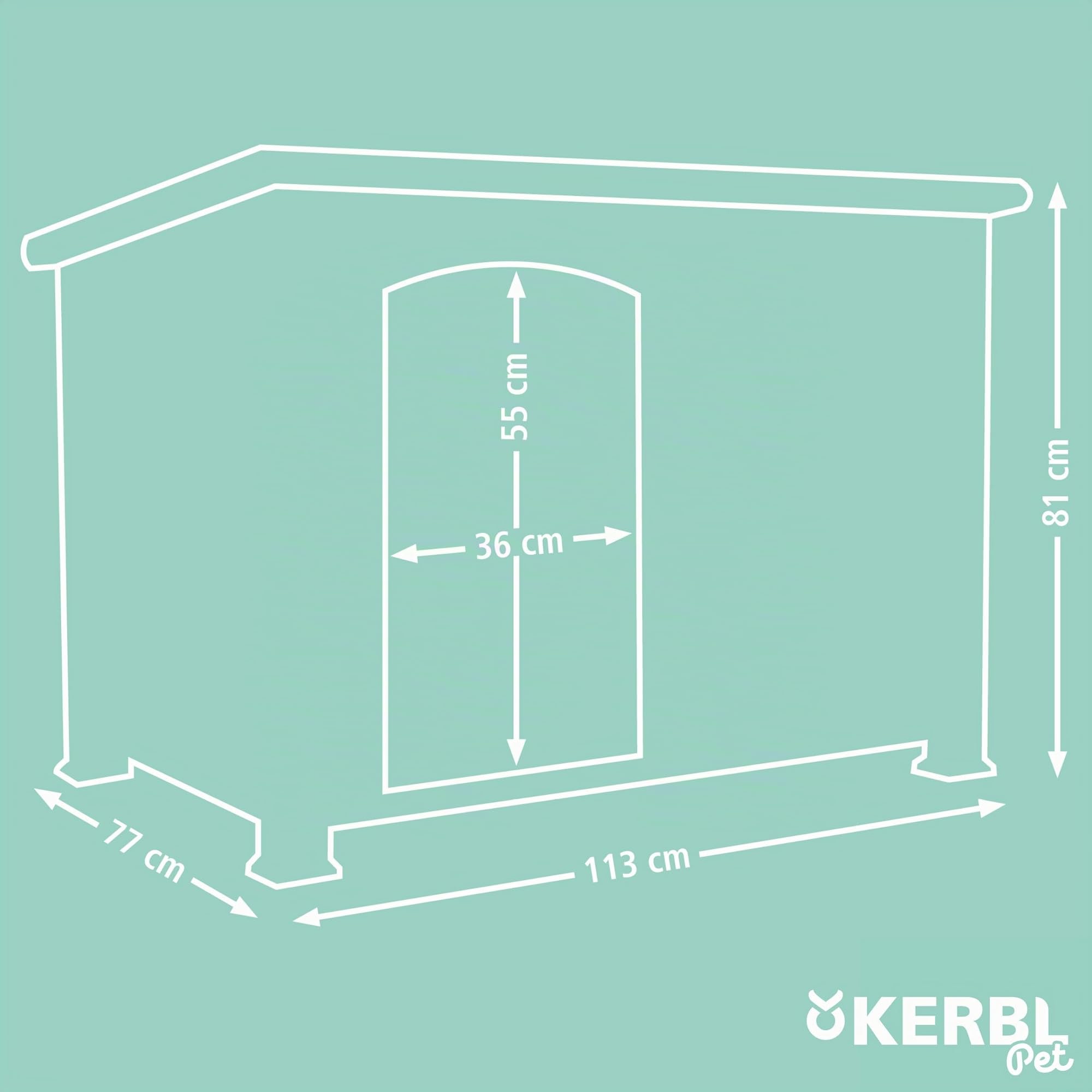 Kerbl Pet cuccia per cani Kenny, bianco/grigio, 113x77x81 cm, cuccia per cani, legno, cani