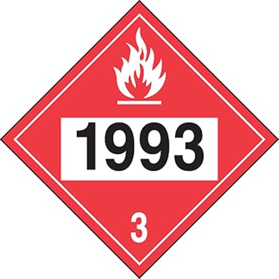 Accuform DOT 4-Digit Hazard Class 3 Adhesive Vinyl Placard, 1993