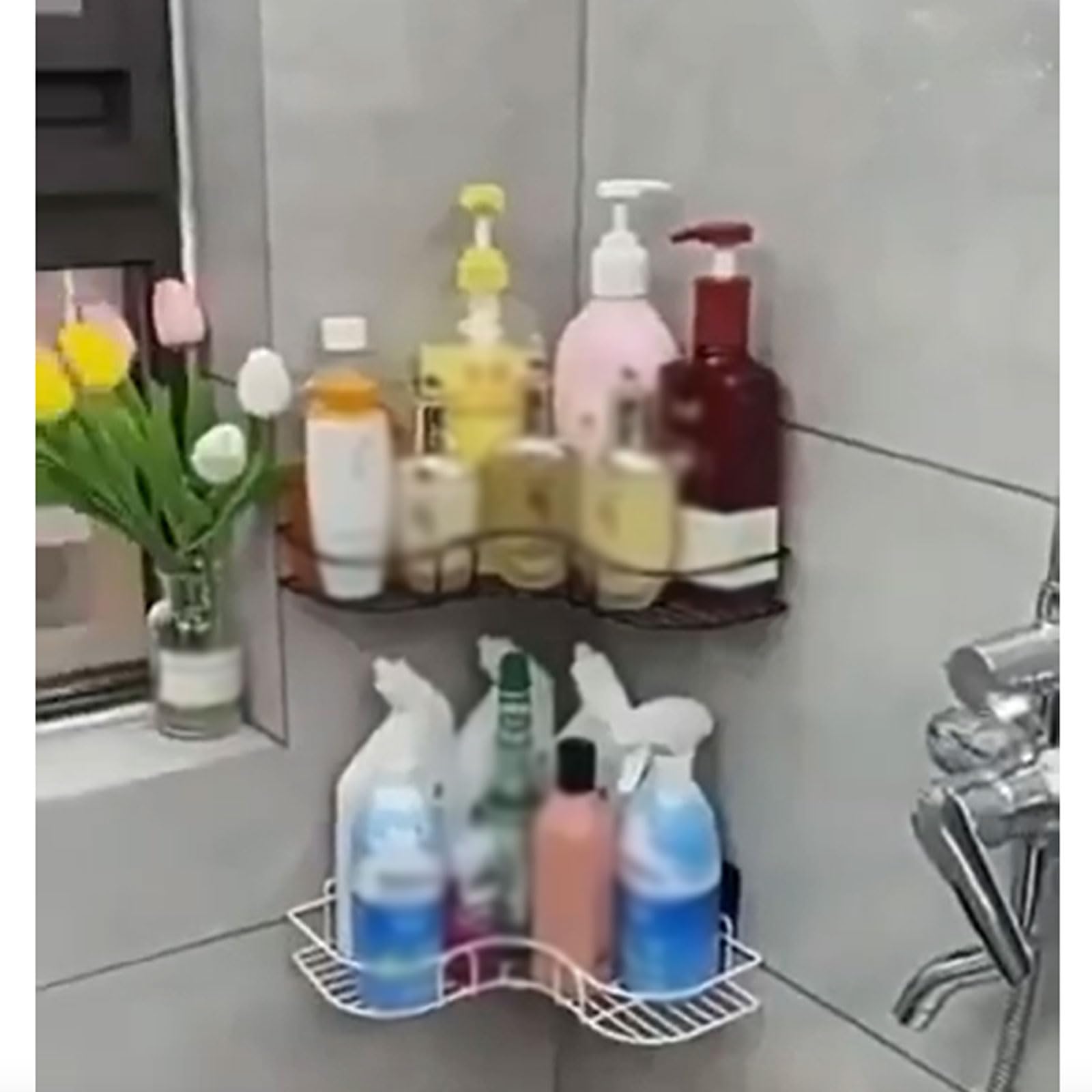 estantes del baño,estantes esquineros de baño,Estante Baño Sin Taladro,Adhesivo Estantes Cesta para Ducha,estante de ducha de acero inoxidable,Accesorios,para Champú y Gel de Baño,para Cocina o Baño