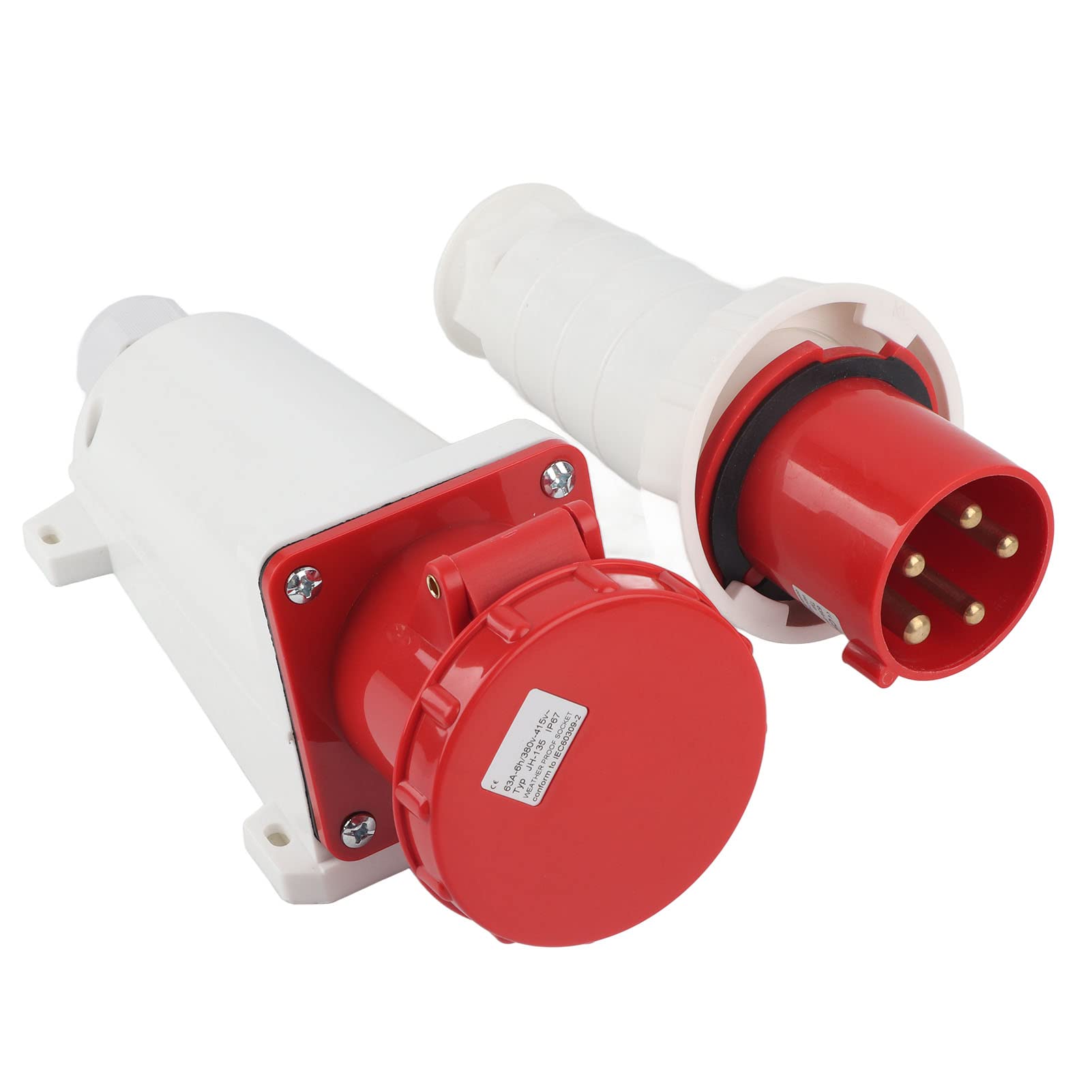 380-415V 63A 5Pin Spina per Aviazione Industriale + Presa Aperta 3P + N + E Connettore per Presa Impermeabile IP67 per Esterno