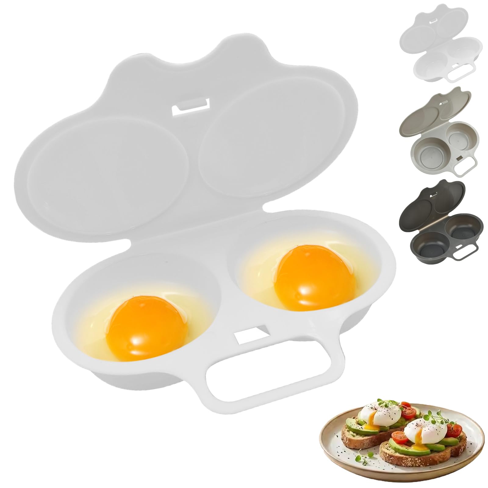 Microwave Egg Poacher, Microwave Egg Cooker, Poached Egg Maker (White,1)