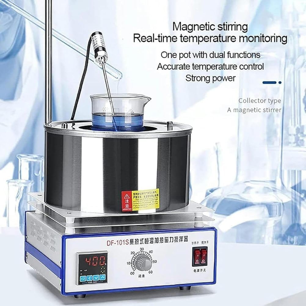 Magnetic Stirrer with Heating Plate, Four-Head Magnetic Stirrer with Heating Plate and Digital Thermostat, 2200 RPM