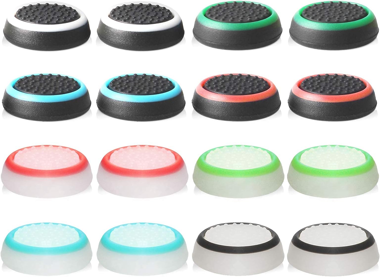 Joystick Thumbstick Cap Attachments Protective Cap Made of Silicone for PS5，PS4, Xbox 360, PS3 Controllers (8 Pairs of Mixed Colors)
