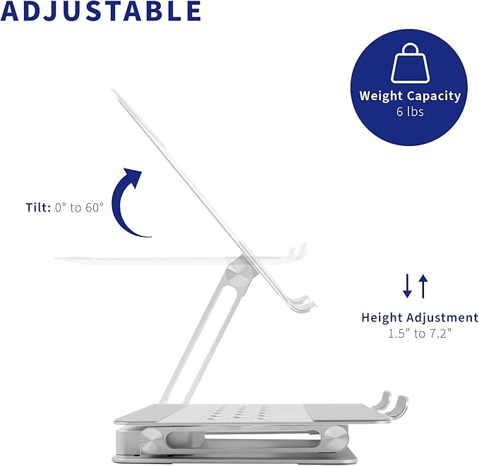 Soporte Ajustable para Portátil VIVO Universal con Hub USB-C miniatura 5
