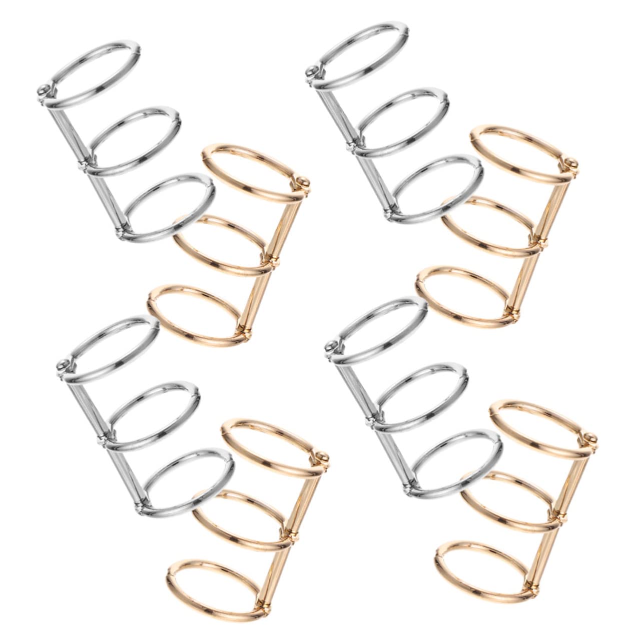 HOMSFOU 4 Set Anelli Per Raccoglitori Per Schede Di Indice Anelli Per Raccoglitori Piccoli Raccoglitori Ad Anelli Per Fogli Mobili Anelli Per Fogli Mobili Portachiavi Per 8 pezzi*4