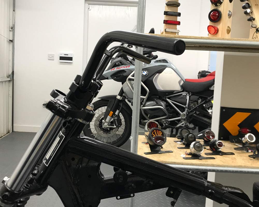 Moto Guidon Pour Singe Vélo Scrambler - 22mm 7/8" Avec 4.5" Montant - Noir